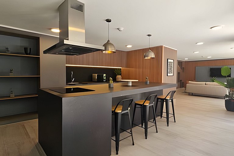 Apartment with A/C steps from Movistar Arena.