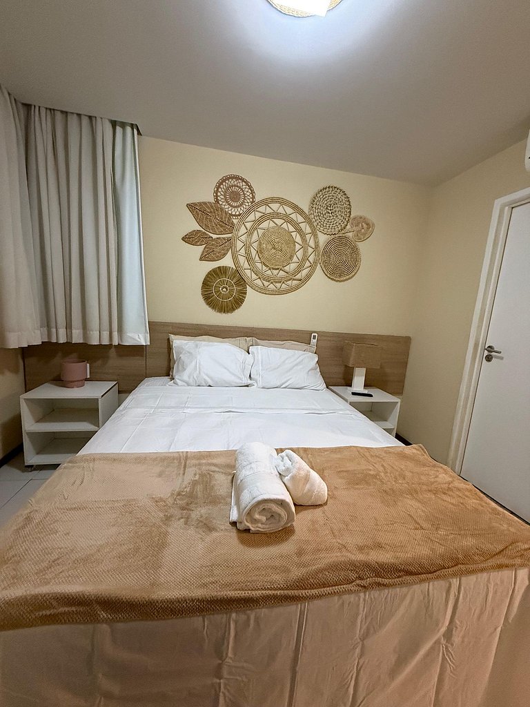 Apartamento com piscinas incríveis, Barra de São Miguel.