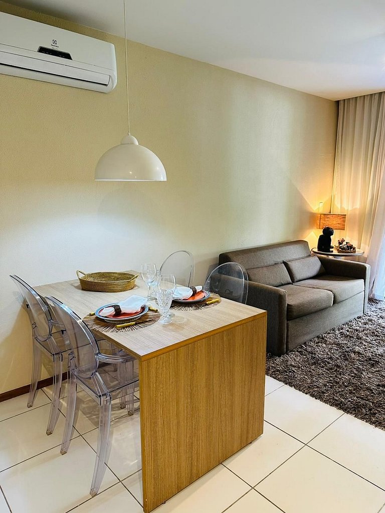 Apartamento con increíbles piscinas, Barra de São Miguel.