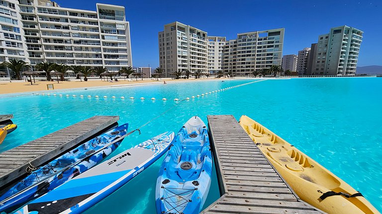 Apartamento com incrível lagoa artificial, La Serena.