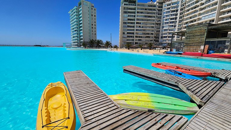 Apartment with incredible artificial lagoon, La Serena.