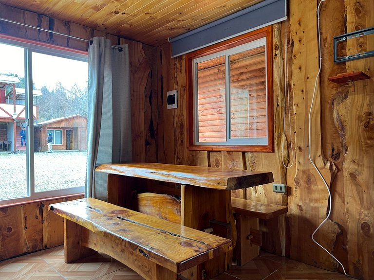 Cabana familiar com tina de água quente, Lago Licanray.