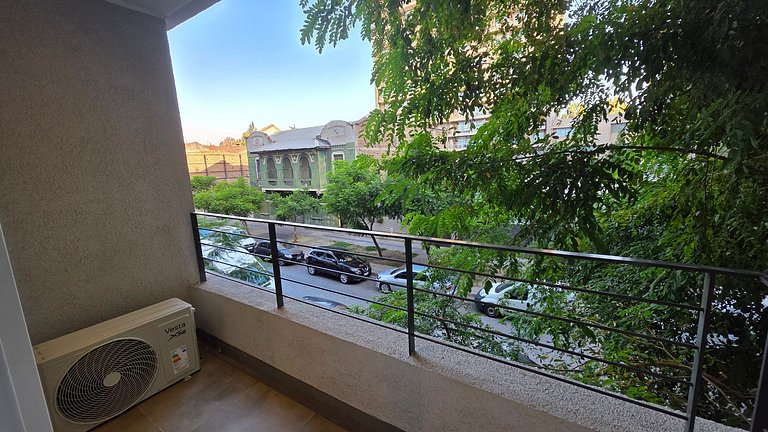 Apartamento com ar-condicionado a minutos da Movistar Arena.