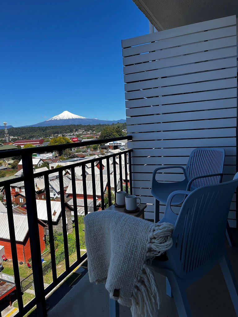 Oceana Suites con vista al volcán Villarrica