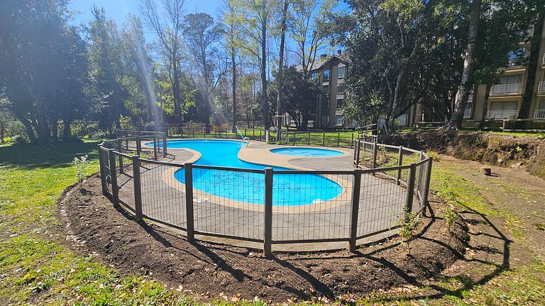 Apartamento com piscina no caminho ao vulcão.