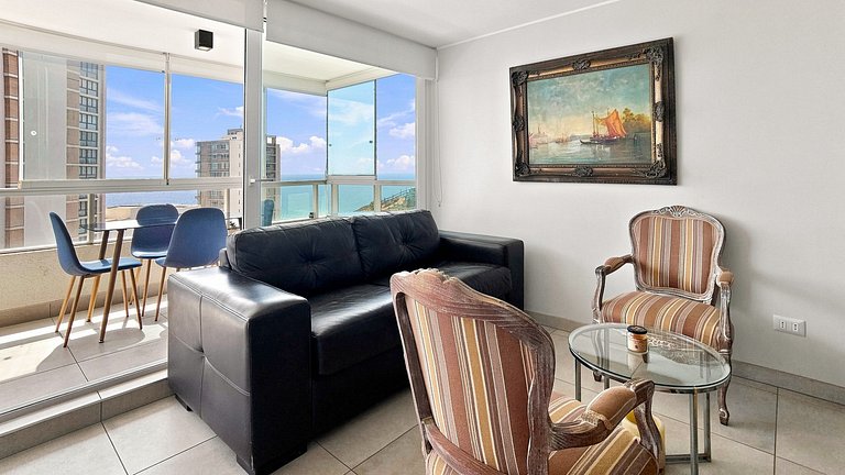 Apartment with ocean view, steps from the Dunes of Concón.
