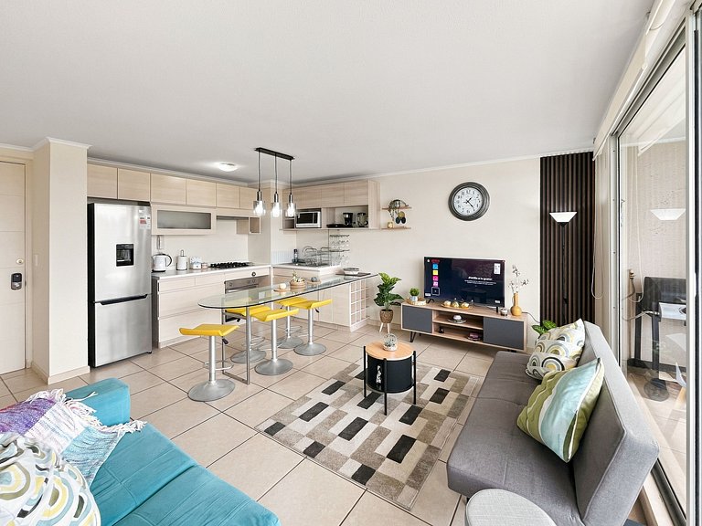 Apartamento familiar com lagoa em Algarrobo