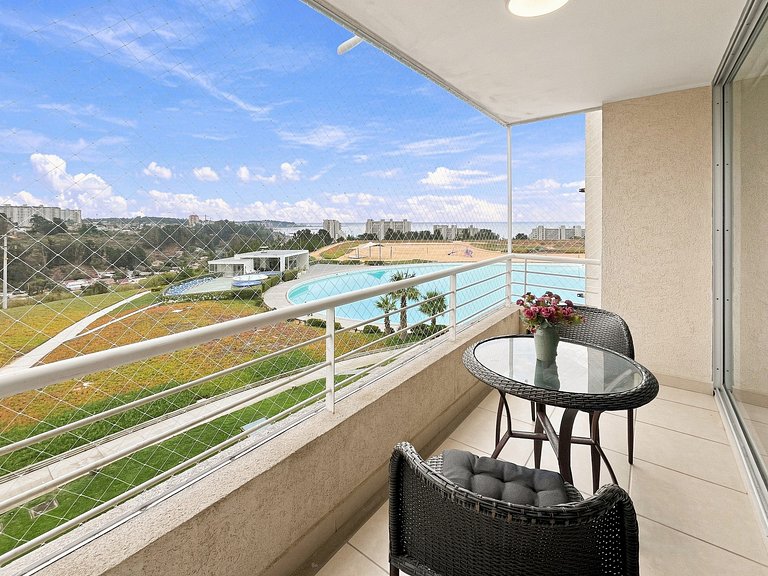 Departamento familiar con laguna en Algarrobo