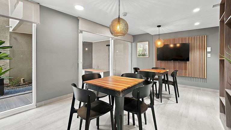Apartamento com piscina no rooftop em Santiago